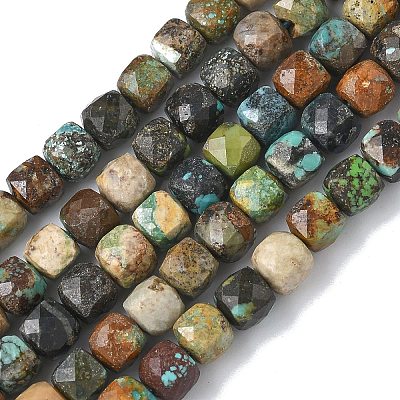Natural African Turquoise(Jasper) Beads Strands G-L651-D02-6x6mm-1