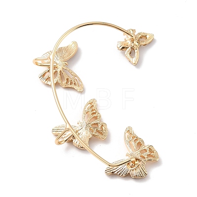 Butterfly Crystal Rhinestone Cuff Earrings for Girl Women Gift EJEW-F275-01A-G-1