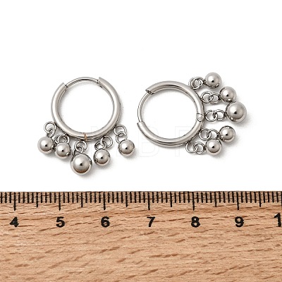 Round 304 Stainless Steel Chandelier Earrings EJEW-L309-02B-P-1