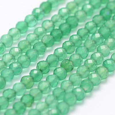 Natural Green Onyx Agate Beads Strands G-K185-19-1