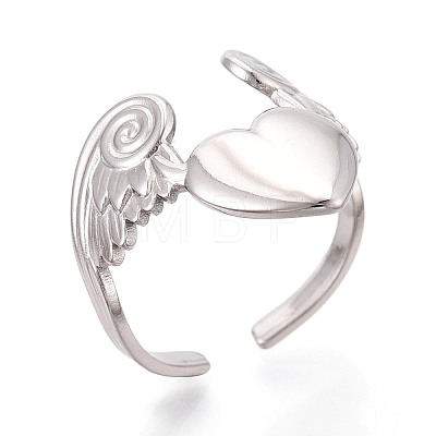 Adjustable 304 Stainless Steel Cuff Rings for Women RJEW-N052-04P-1