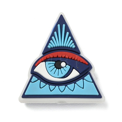 Evil Eye Theme Silicone Beads SL-CBACE28-03B-1
