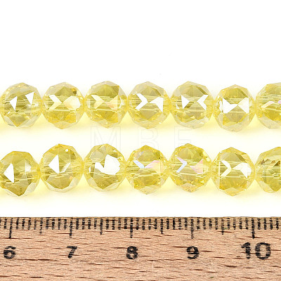 AB Color Plated Transparent Glass Round Beads Strands EGLA-T029-8mm-12T-16-1
