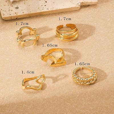 Alloy Open Cuff Rings Sets for Women WH4778-6-1