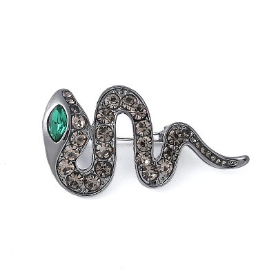 Alloy Rhinestone Snake Brooches JEWB-H028-01B-1