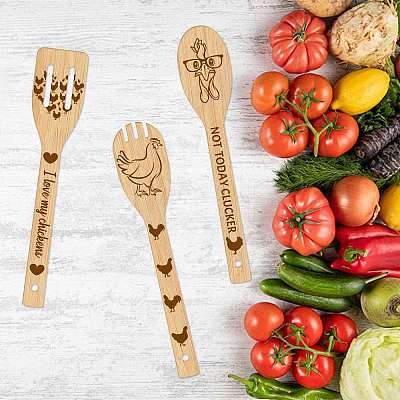 6Pcs Bamboo Spoons & Knifes & Forks AJEW-WH0411-005-1