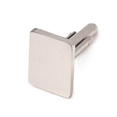 Rectangle 201 Stainless Steel Swank Cuff Links SA-CBAE2BD-01P-B-1
