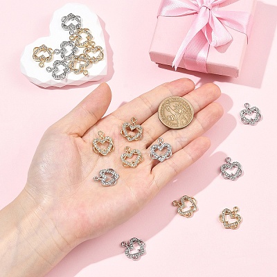 20Pcs 2 Colors Alloy Rhinestone Pendants FIND-YW0011-37-1