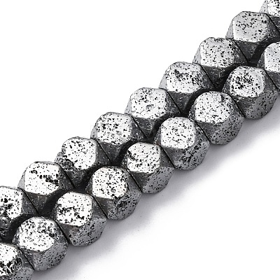 Electroplated Natural Lava Rock Beads Strands G-A256-C01-01D-1