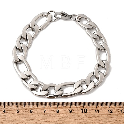 201 Stainless Steel Curb Chain Bracelets for Men STAS-T077-22A-03P-1