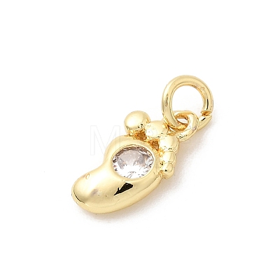 Brass Micro Pave Cubic Zirconia Charms KK-Z135-02G-03-1