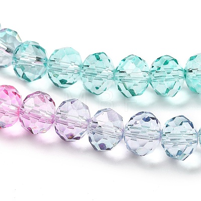Transparent Painted Glass Beads Strands X1-DGLA-A034-T6mm-A10-1