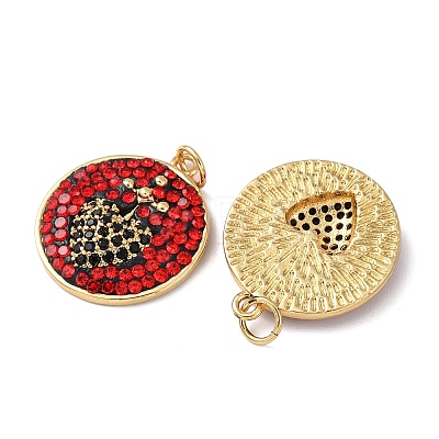 Brass Micro Pave Cubic Zirconia Rhinestone Pendants KK-C143-27G-1