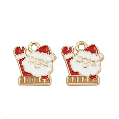 Christmas Themes Alloy Enamel Pendants ENAM-Z023-01G-02-1