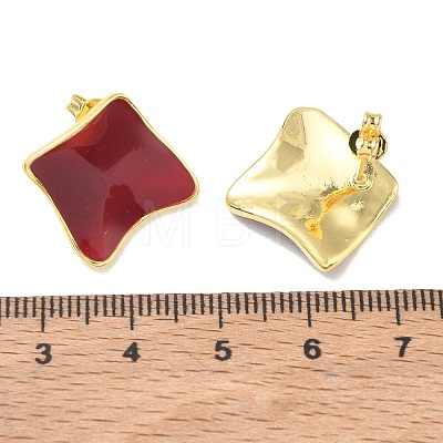Brass Enamel Stud Earrings for Women KK-CBA760A-07G-05-1