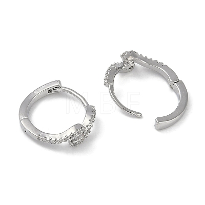 Clear Cubic Zirconia Hoop Earrings EJEW-L292-013P-1