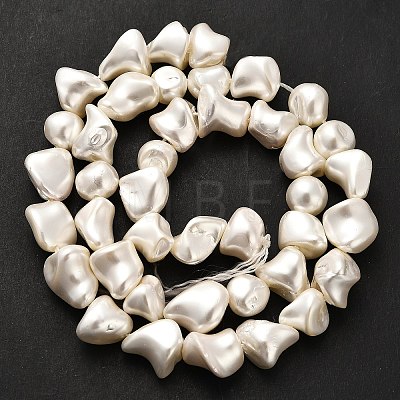 Electroplated Shell Pearl Beads Strands BSHE-C009-01B-1