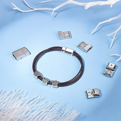   4 Sets 4 Style Rack Plating Alloy Rectangle Magnetic Clasps FIND-PH0003-57-1