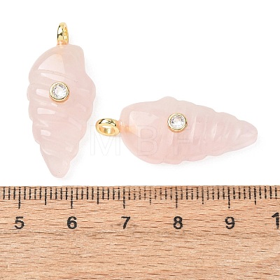Natural Rose Quartz Carved Pendants G-H357-04G-01-1