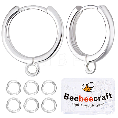 20Pcs Brass Huggie Hoop Earring Findings KK-BBC0014-56-1