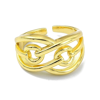 Brass Open Cuff Ring RJEW-B051-13G-1