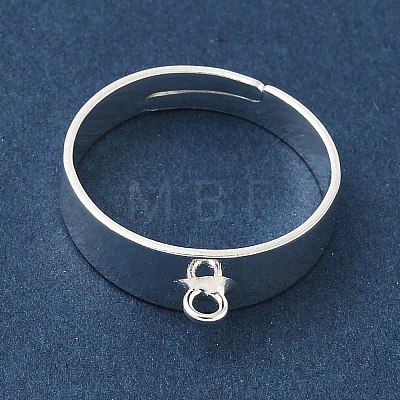 Adjustable Brass Finger Rings Setting for Hanging Pendant KK-K414-07S-1