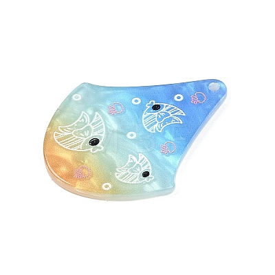 Marine Organism Series Fan Shape Acrylic Pendants OACR-Q101-03A-1