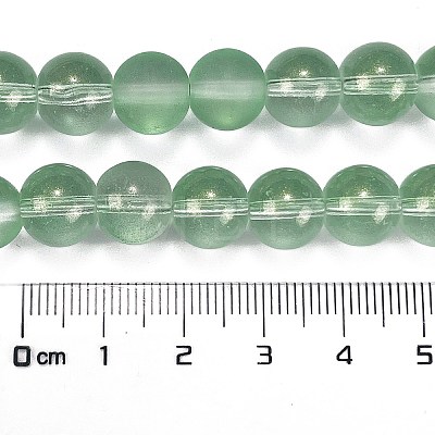 Frosted Transparent Glass Bead Strands GLAA-P065-10mm-04-1