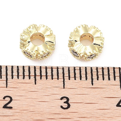 Brass Micro Pave Cubic Zirconia Beads KK-C051-32G-02-1