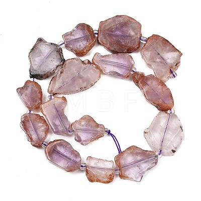 Natural Purple Phantom Quartz Purple Lodolite Quartz Slice Beads Strands G-A305-B02-01-1