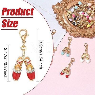 16Pcs 8 Styles Alloy Enamel Pendant Decorations HJEW-YW00540-1