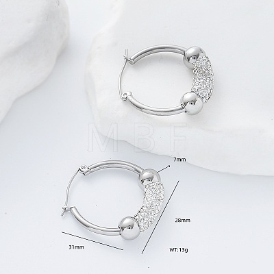 Vintage Style Round 304 Stainless Steel Hoop Earrings MV0538-1