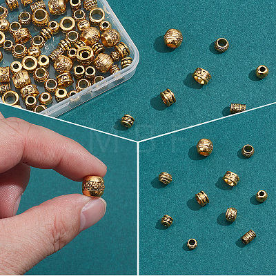 100Pcs 10 Styles Tibetan Style Zinc Alloy Beads FIND-SP0005-96-1