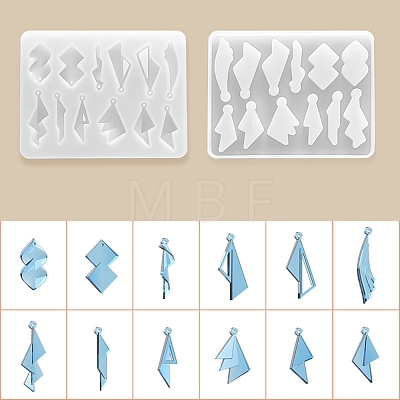 Geometrical Shape DIY Pendant Silicone Molds DIY-E070-01C-1