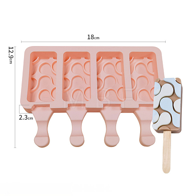 Food Grade DIY Rectangle Ice-cream Silicone Molds DIY-D062-08C-1