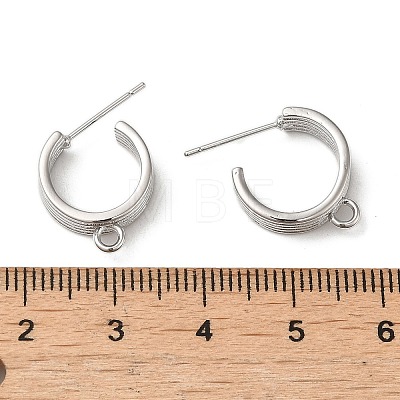 Brass Ring Stud Earring Finding KK-C042-09P-1