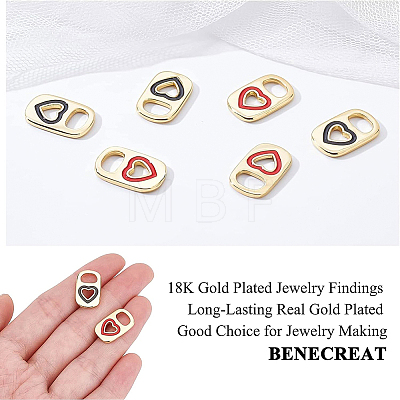 BENECREAT 20Pcs 2 Colors Brass Enamel Pendants KK-BC0007-68-1