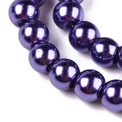 Baking Painted Pearlized Glass Pearl Round Bead Strands HY-Q003-6mm-27-A-1