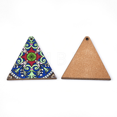 Printed Basswood Pendants WOOD-S045-013A-1