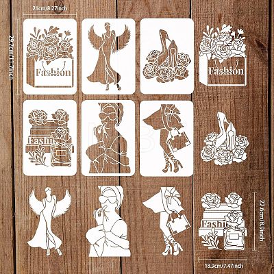 PET Plastic Drawing Painting Stencils Templates Sets DIY-WH0172-837-1