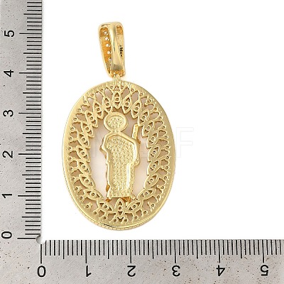 Rack Plating Brass Micro Pave Clear Cubic Zirconia Pendants KK-C067-09G-02-1