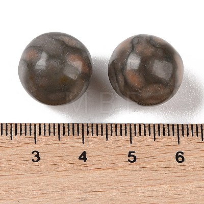 Natural Pink Zebra Jasper No Hole Sphere Beads G-K353-04D-35-1