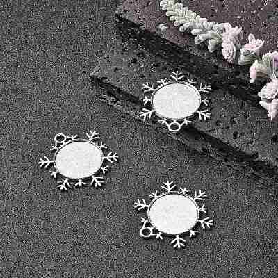 Christmas Ornaments Alloy Snowflake Pendant Cabochon Settings LS-TIBEP-O006-29AS-1