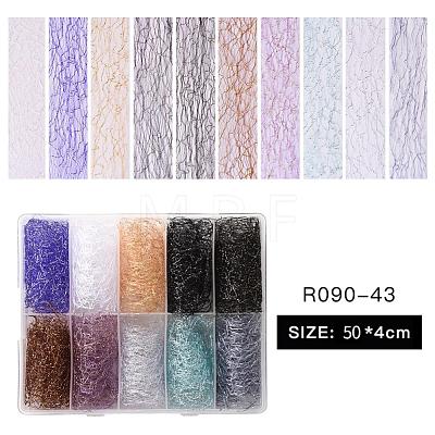 10 Colors Shiny Laser Nail Glitter Transfer Foil Nail Stickers MRMJ-R090-43-1