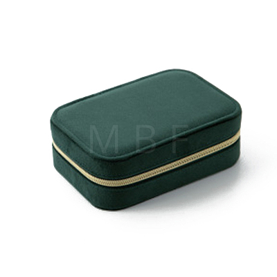 Rectangle Velvet Jewelry Storage Zipper Boxes PAAG-PW0003-06C-1