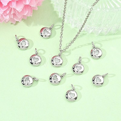 SHEGRACE Valentine's Day Brass Clear Cubic Zirconia Charms XGRQ3P533-594P-1
