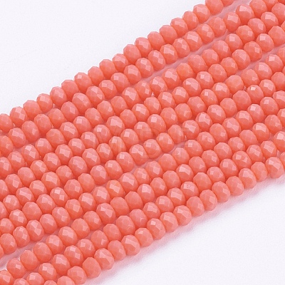 Opaque Solid Color Glass Bead Strands X-GLAA-F078-A03-1