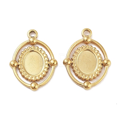 304 Stainless Steel Pendant Cabochon Settings X-STAS-P364-07G-1