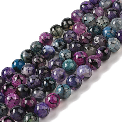 Natural Dragon Veins Agate Bead Strands G-NH0013-B01-02-1