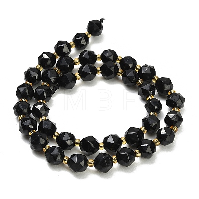 Natural Black Tourmaline Beads Strands GG-CBA3921-B11-8mm-1
